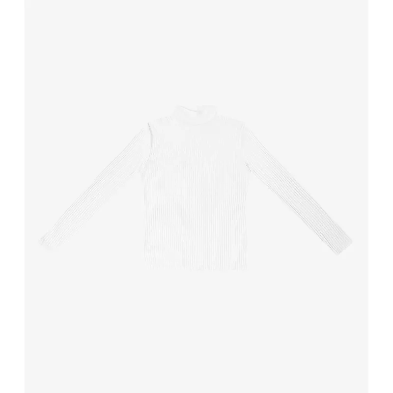 Blusa Manga Longa Ribana Canelada Rovitex Branco M