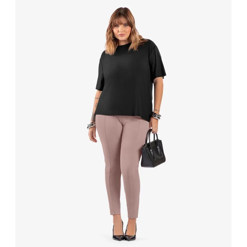 Blusa Feminina Viscose Plus Size Secret Glam Preto Plus G3
