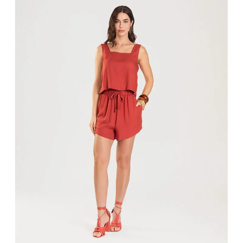 Regata Cropped Feminina Dianna Vermelho GG