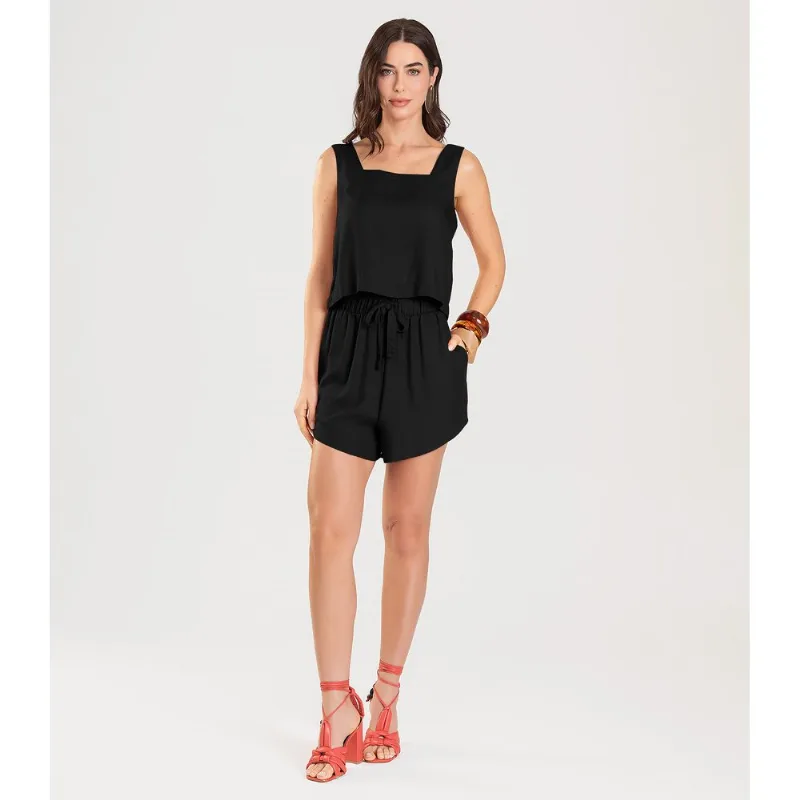 Regata Cropped Feminina Dianna Preto G