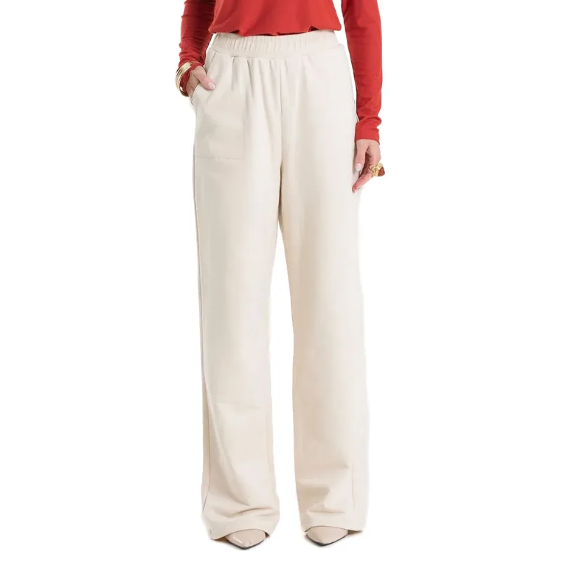 Calça Feminina Rovitex Cintura Média Moletom Bege - G