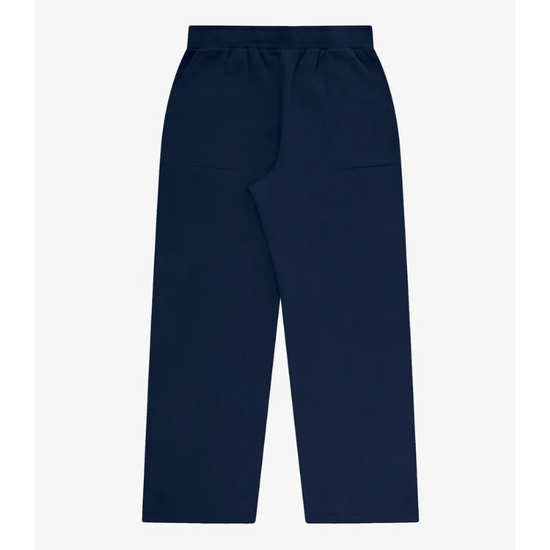 Calça Wide Leg Moletom Peluciado Básico Rovitex Azul P