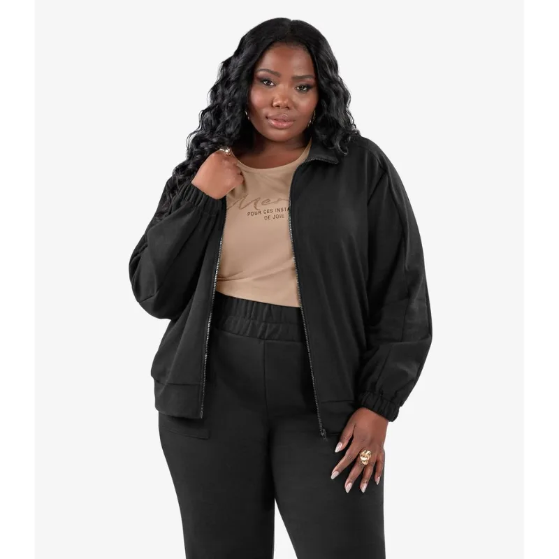 Jaqueta Feminina Plus Size Secret Glam Preto Plus G3