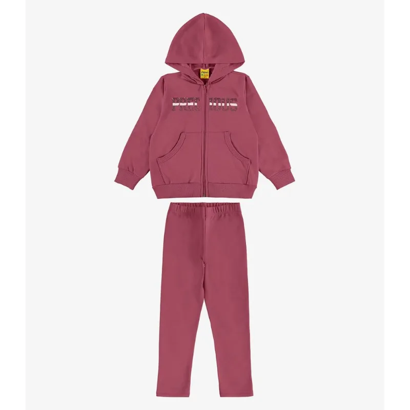Conjunto Jaqueta Capuz E Legging Rovi Kids Vermelho 4
