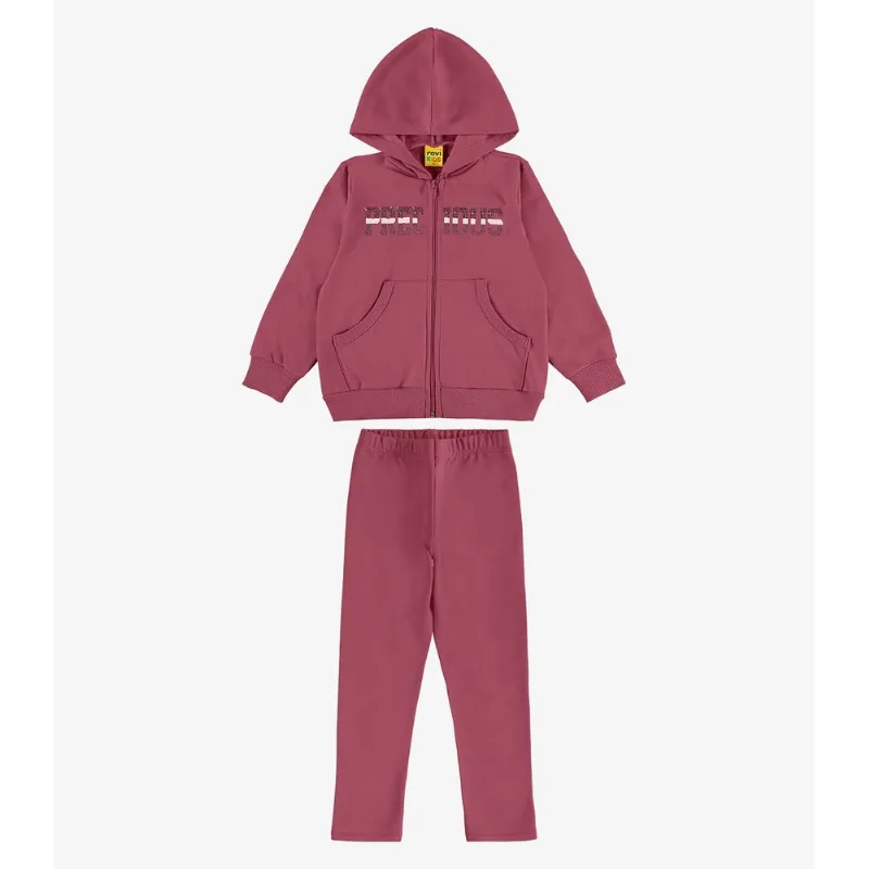Conjunto Jaqueta Capuz e Legging Rovi Kids Vermelho 8