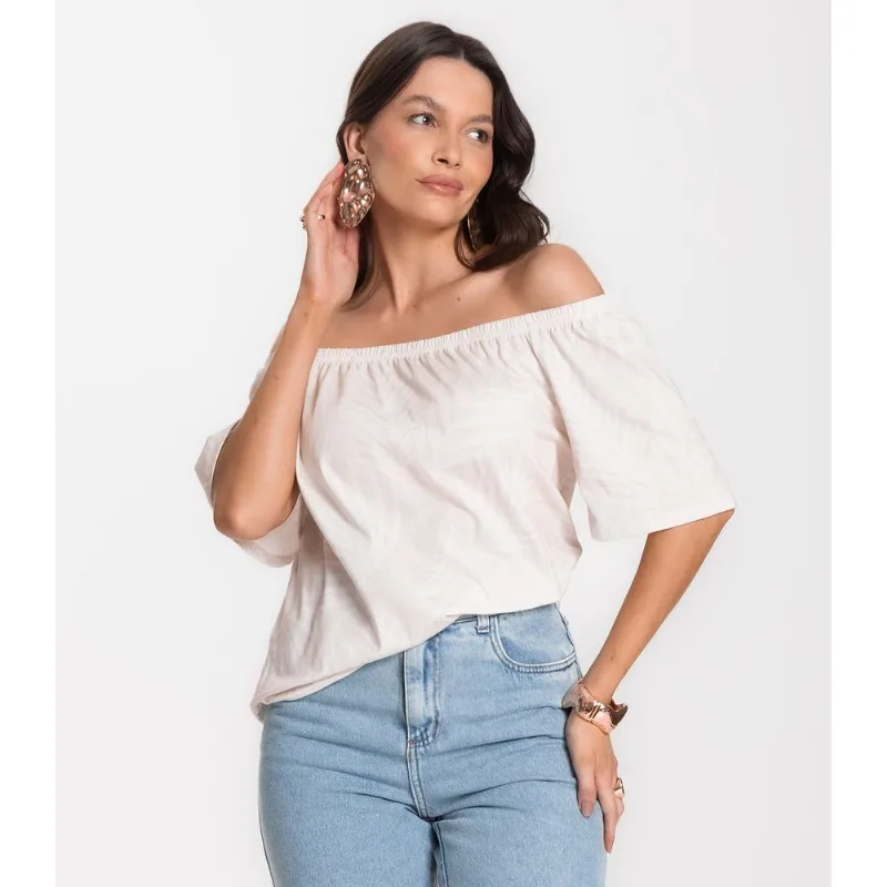 Blusa Feminina Ciganinha Infinita Cor Bege M