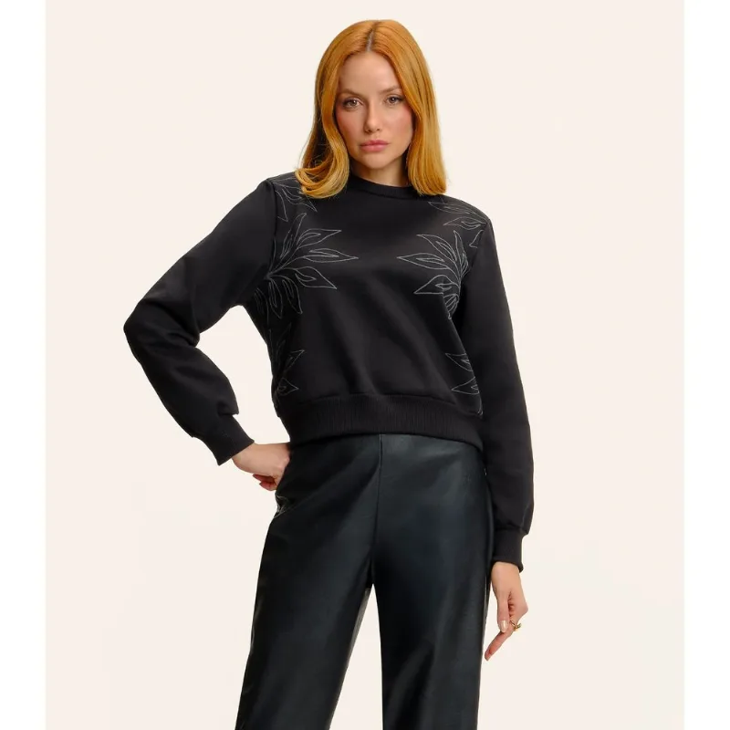 Blusão Feminino Moletom Manga Longa Endless Preto M
