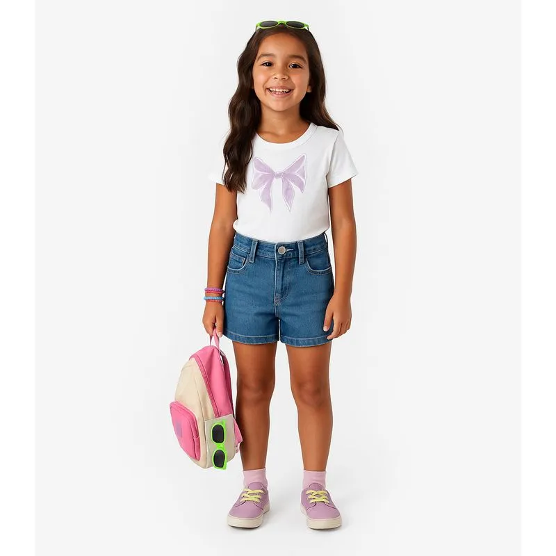 Short Infantil Jeans Com Bolsos Select Azul 3