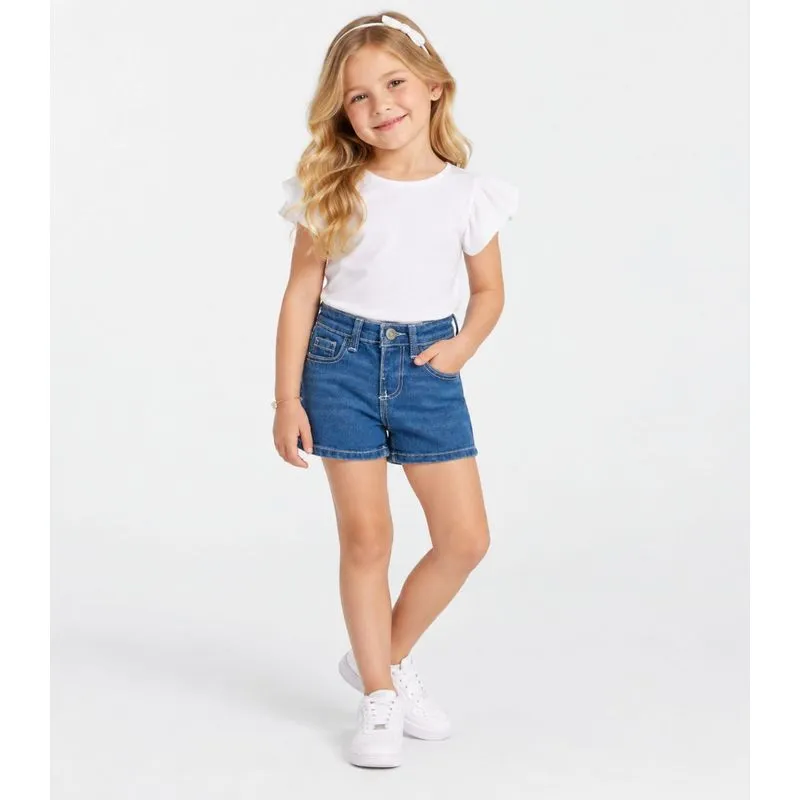 Short Infantil Jeans Com Bolsos Select Azul 3