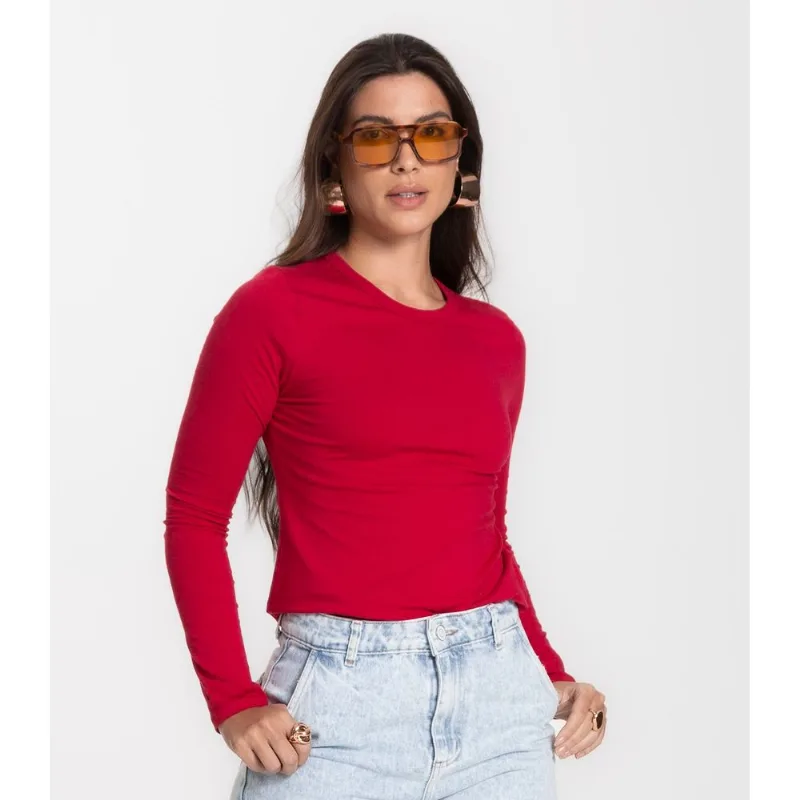 Blusa Manga Longa Básica Select Vermelho P
