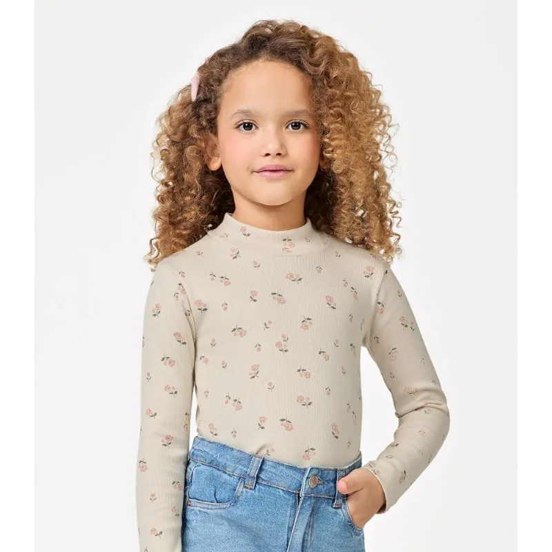 Blusa Manga Longa Feminina Infantil Trick Nick Bege 1