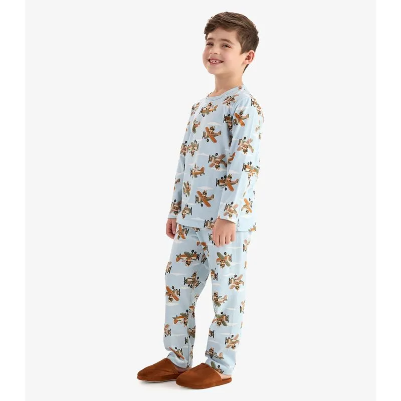 Pijama em Meia Malha Rovi Kids Azul 2