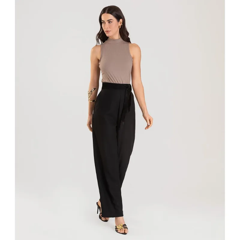 Regata Gola Alta Feminina Dianna Marrom M