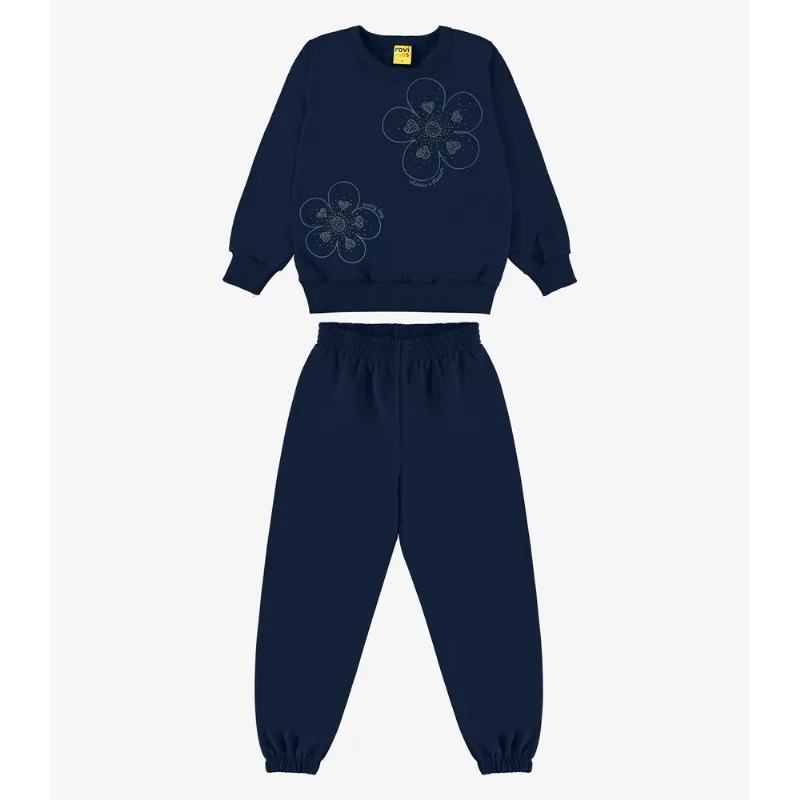 Conjunto Blusão com Calça Moletom Rovi Kids Azul 8