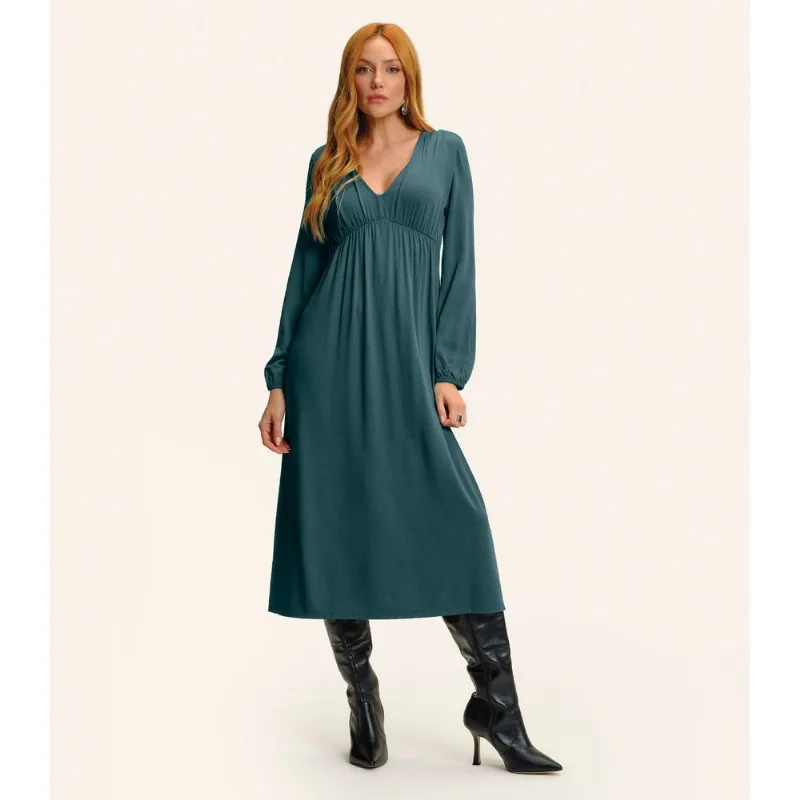 Vestido Feminino Midi Manga Bufante Endless Verde M