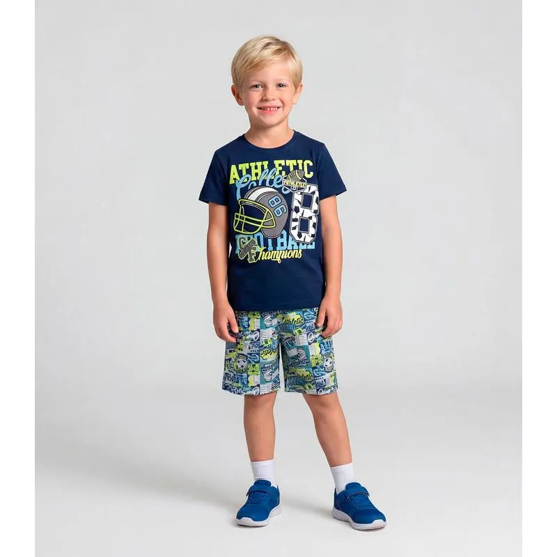 Pijama Infantil Menino Brilha No Escuro Kappes Azul 14