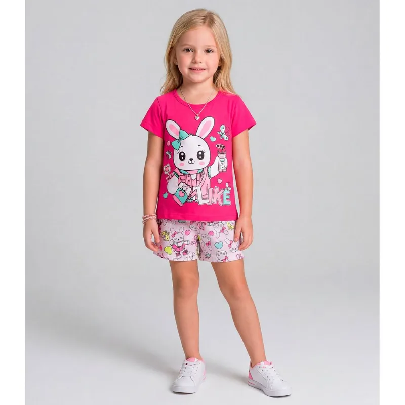 Pijama Infantil Menina Brilha No Escuro Select Rosa 1