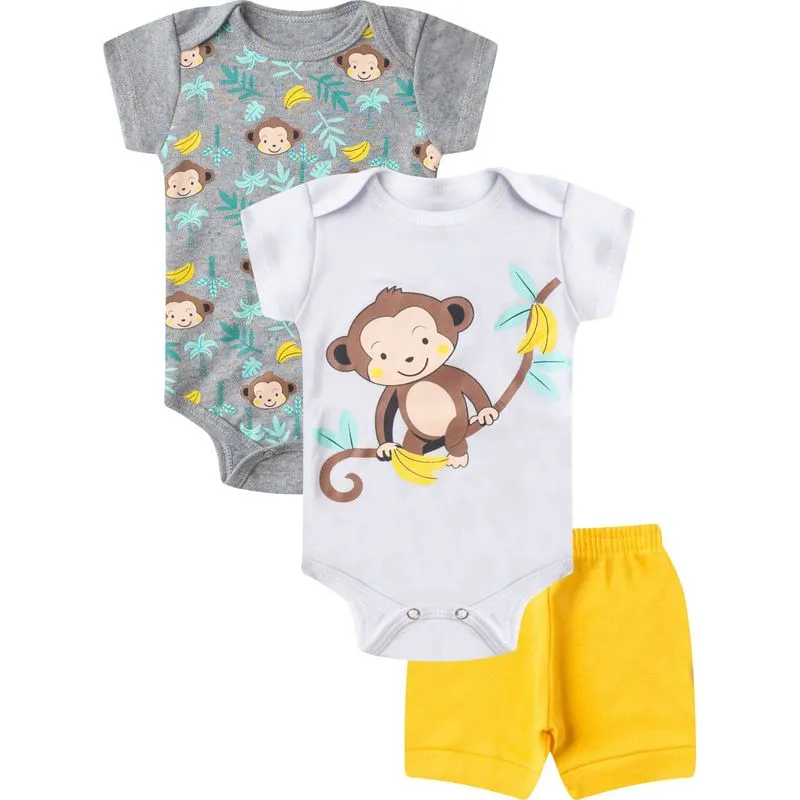 Kit Body Infantil Curto 3 Peças Select Branco RN