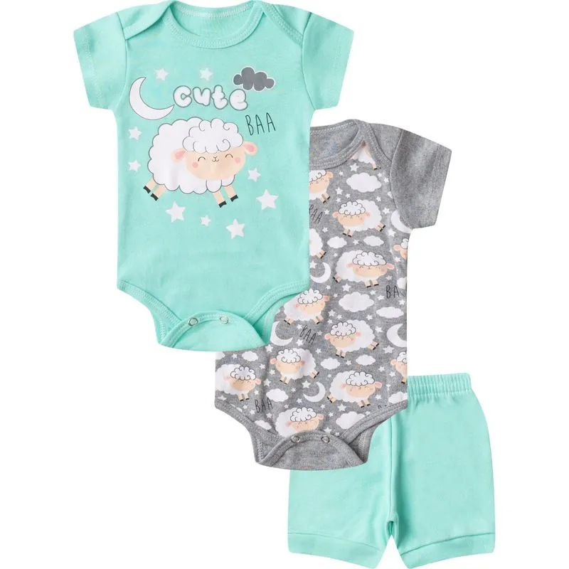 Kit Body Infantil Curto 3 Peças Select Verde GG