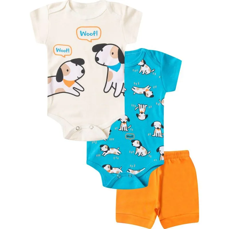 Kit Body Infantil Curto 3 Peças Select Azul G