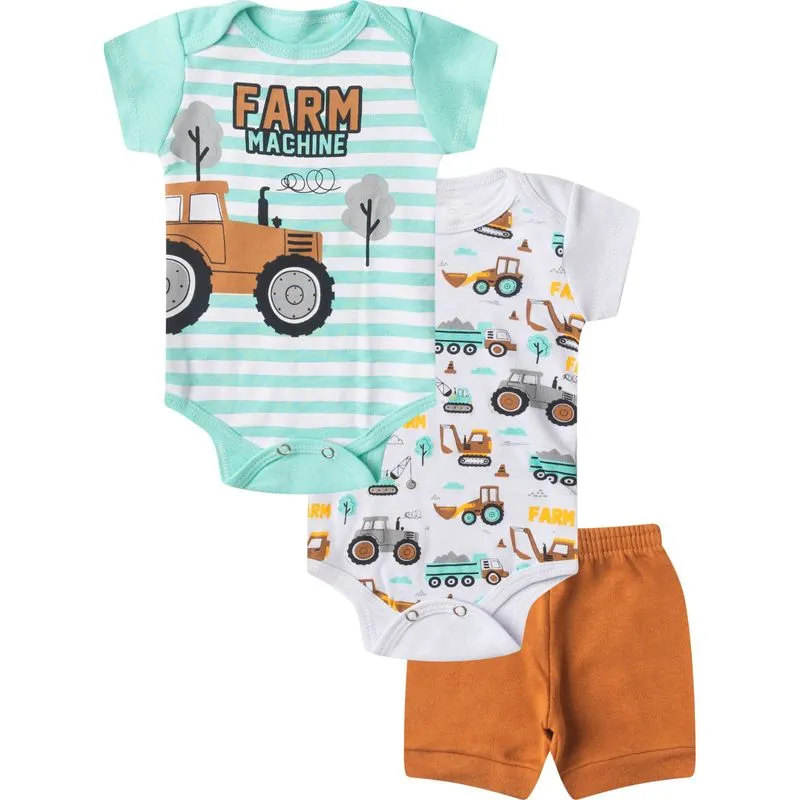 Kit Body Infantil Curto 3 Peças Select Amarelo RN