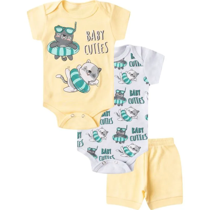 Kit Body Infantil Curto 3 Peças Select Amarelo RN