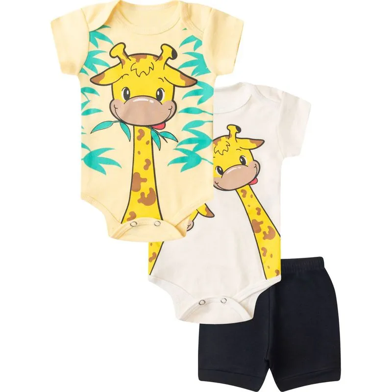 Kit Body Infantil Curto 3 Peças Select Amarelo G