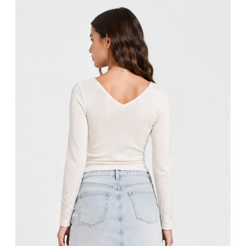 Blusa Juvenil Manga Longa Moletinho Minty Bege 18