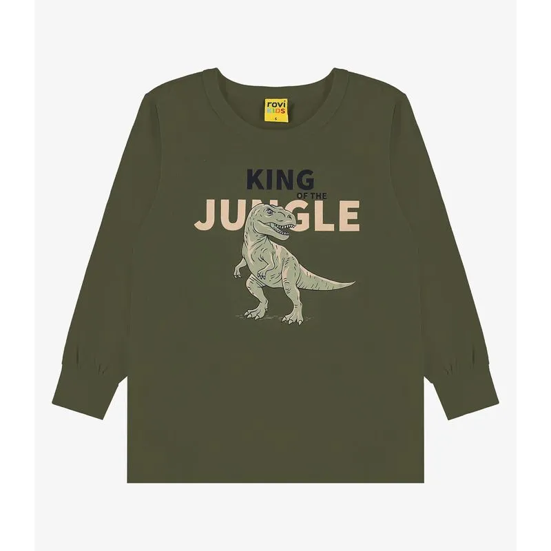 Camiseta Manga Longa Em Meia Malha Rovi Kids Verde 1