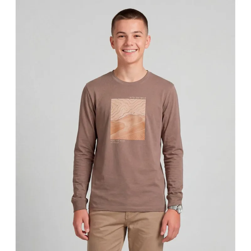 Camiseta Juvenil Manga Longa Com Estampa Minty Marrom 12