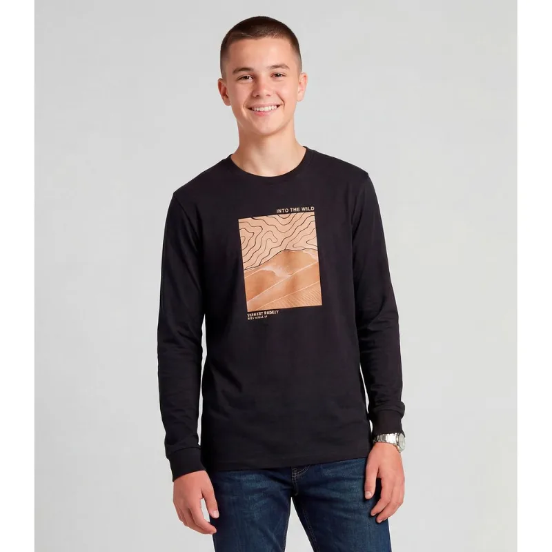 Camiseta Juvenil Manga Longa Com Estampa Minty Preto 12