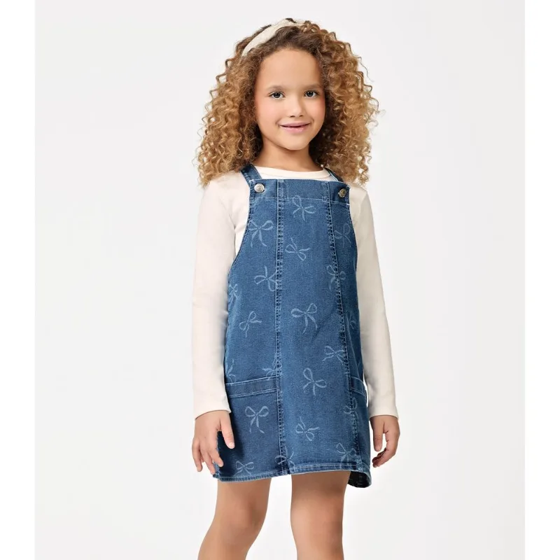 Conjunto Blusa Com Salopete Jeans Trick Nick Azul 8