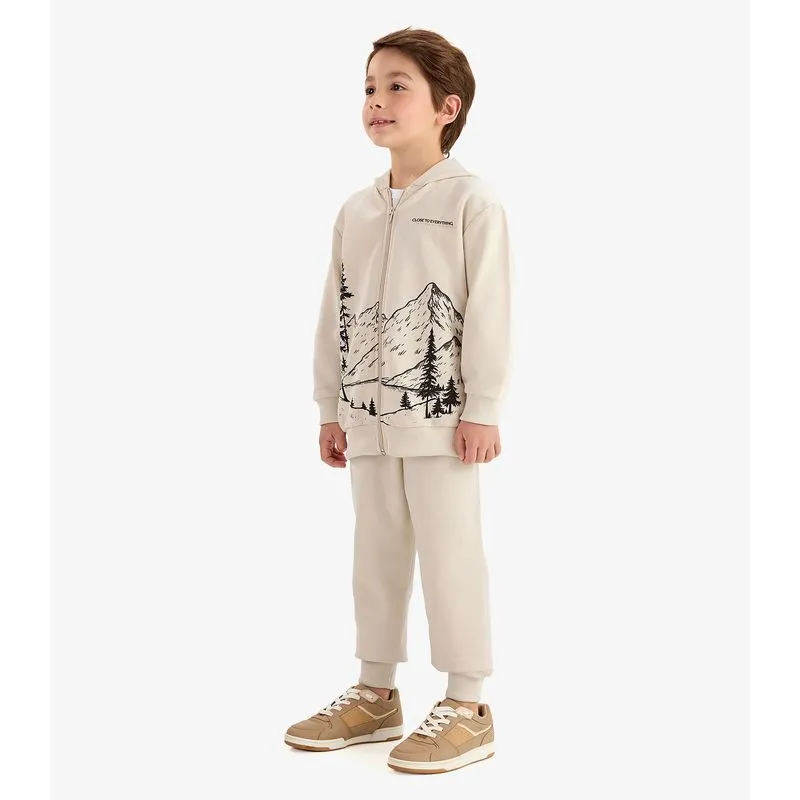 Conjunto Jaqueta Capuz e Calça Moletom Rovi Kids Bege 8