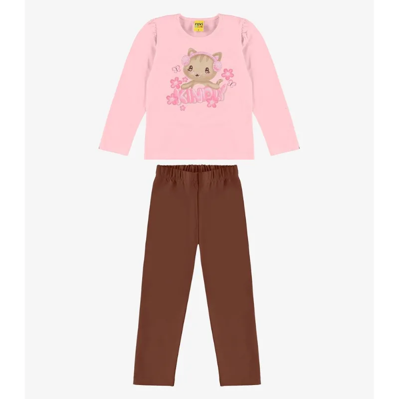 Conjunto Blusa Com Legging Rovi Kids Rosa 2