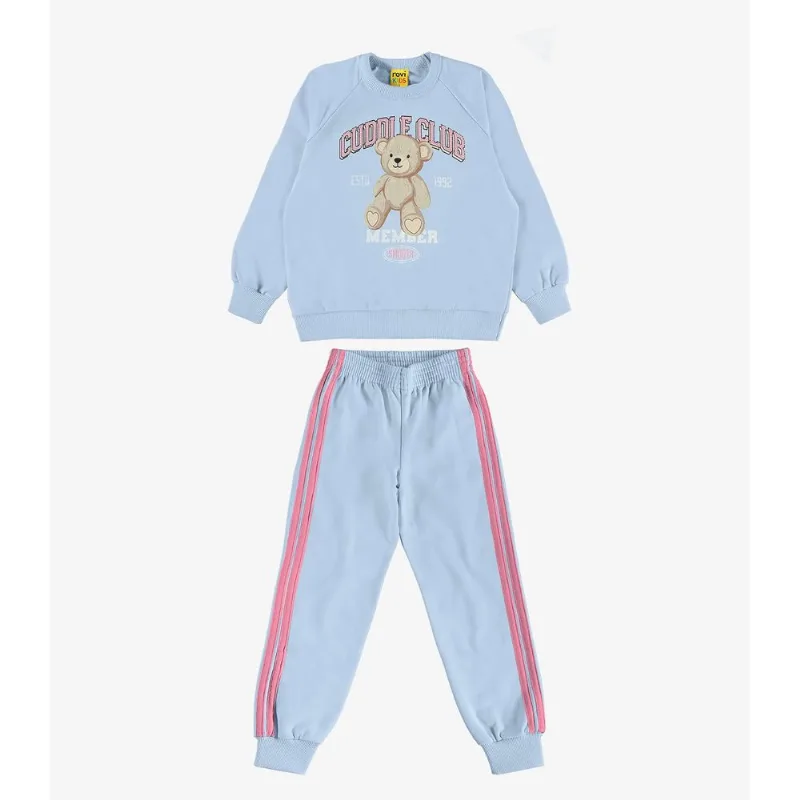 Conjunto Blusão com Legging Moletom Rovi Kids Azul 2