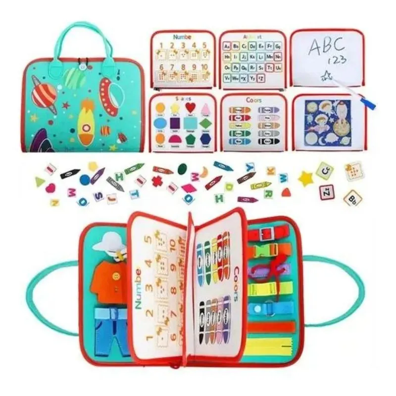 5x Maleta Atividade Coordenação Sensorial Montessori Infanti