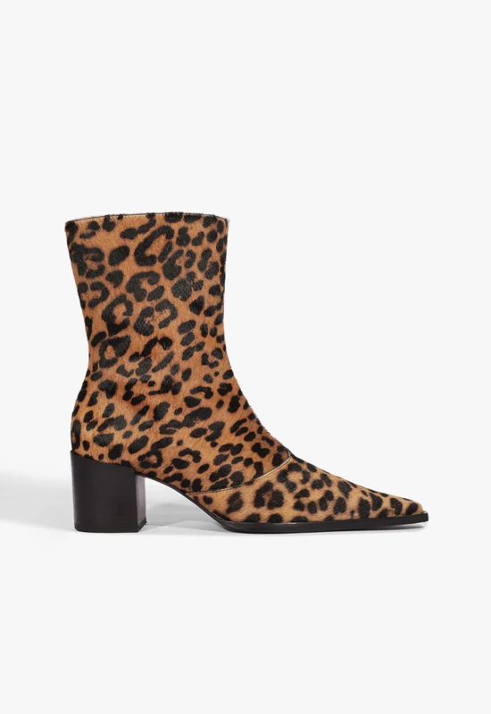 Raffaela Mid Bootie 7 / Animal Print / Leather
