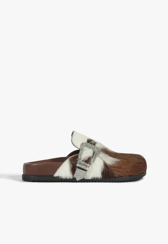 Grace Calf Hair Clog 9.5 / Multi Brown / Hair Calf
