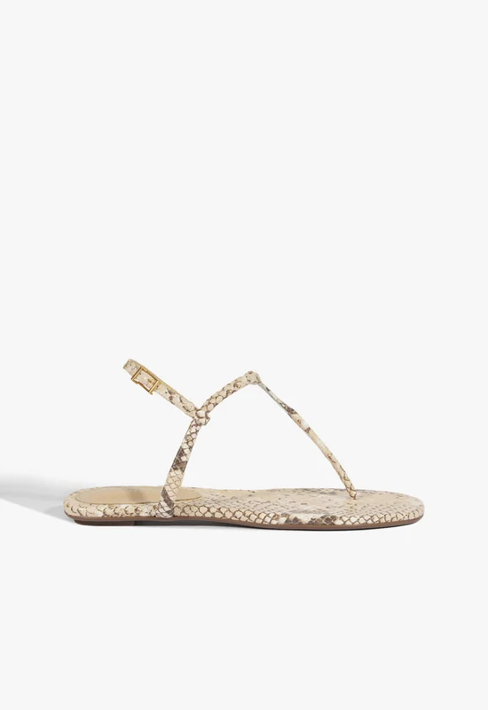 Elsha Flat Sandal 9.5 / Animal Print / Leather