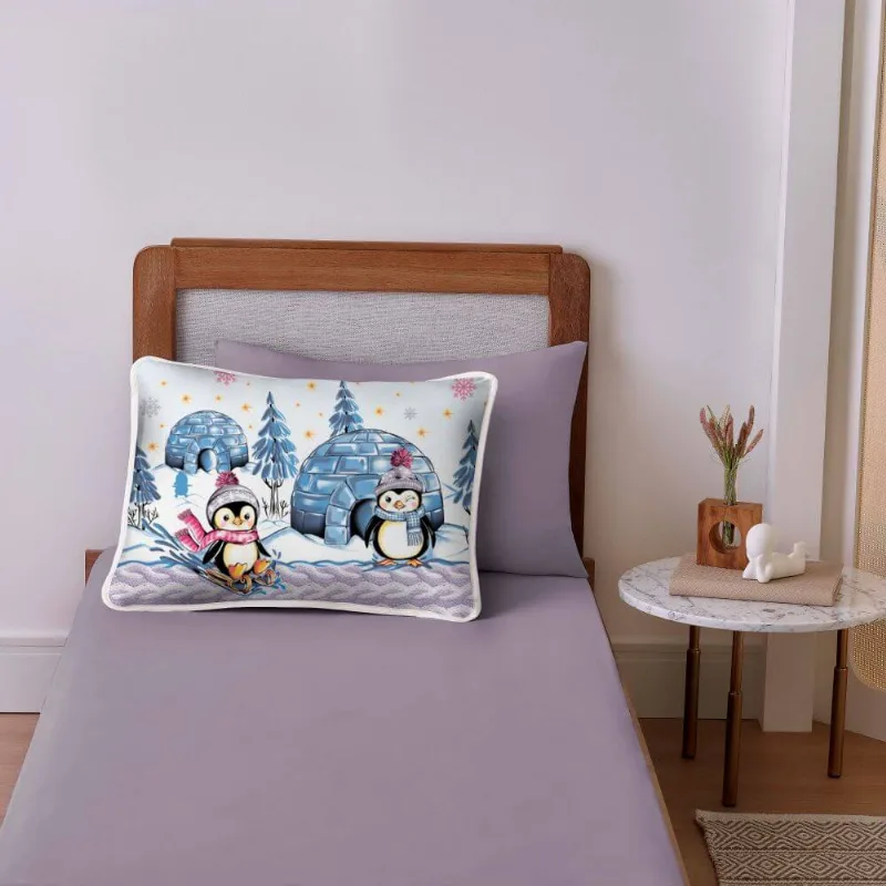 Jogo de Lençol Solteiro Kids Estampado com 2 Peças - Sul Brasil - Pinguins