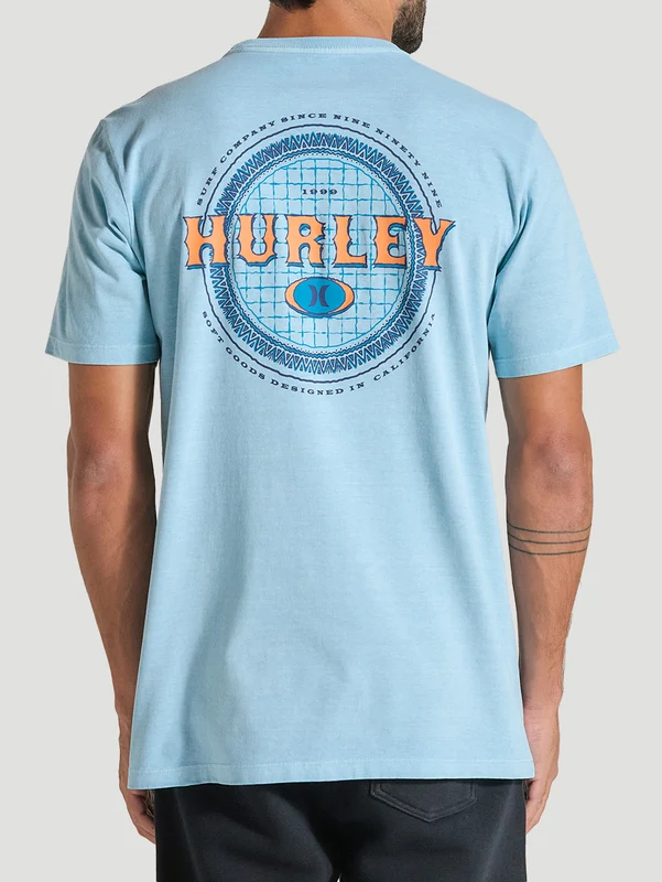 Camiseta Azul Manga Curta Estampa Surf Hurley Retro Waves M / Azul