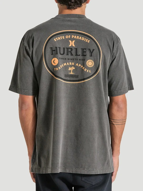 Camiseta Oversized Preta Manga Curta Hurley Bottle G / PRETO