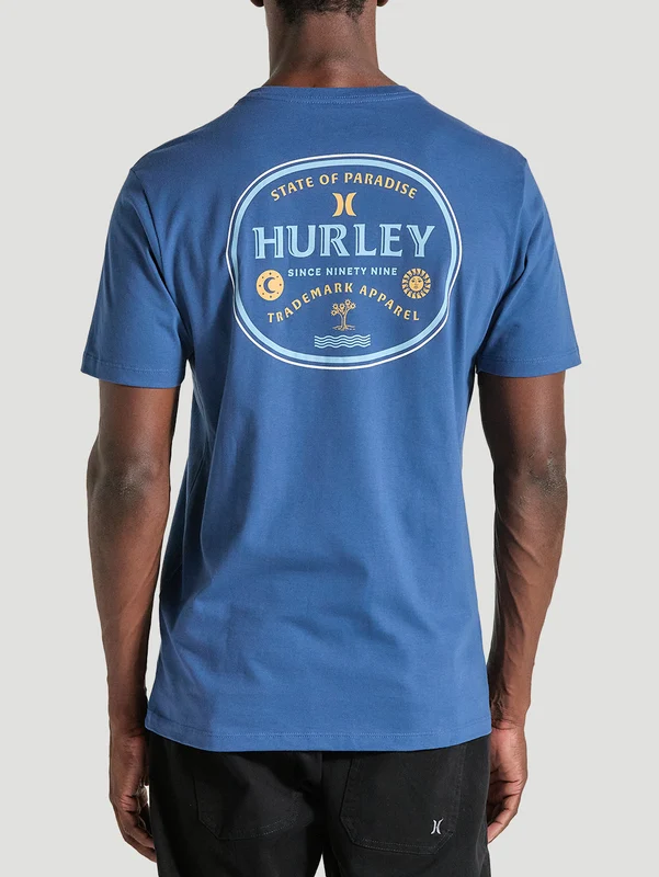 Camiseta Azul Manga Curta Hurley Bottle GG / Azul