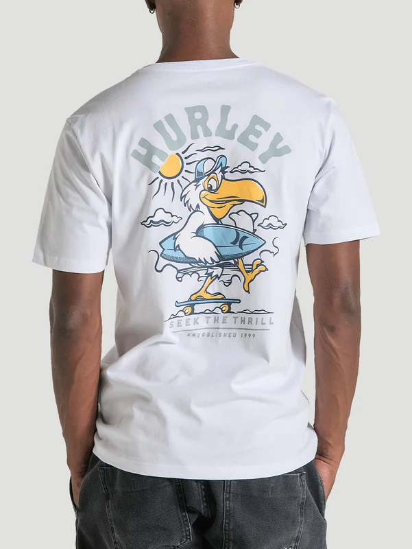 Camiseta Slim Básica Manga Curta Branca Hurley Seek P / Branco