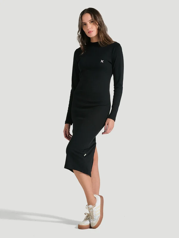 Vestido De Manga Longa Preto Hurley Usually P / PRETO
