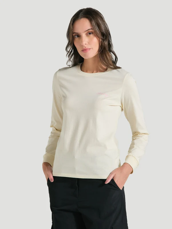 Camiseta De Manga Longa Off White Feminina Hurley Line G / Off White