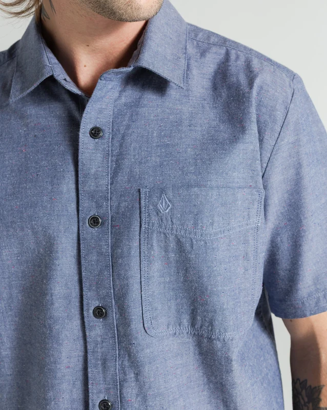 Camisa Volcom Date Knight Blue Wash P / Azul