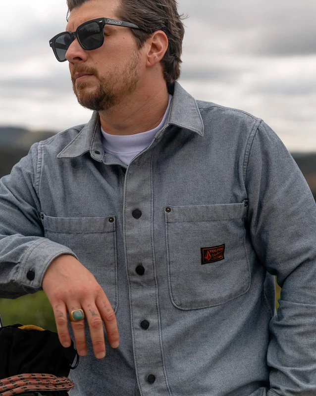 Camisa Volcom Levelstone Blue Wash M / AZUL