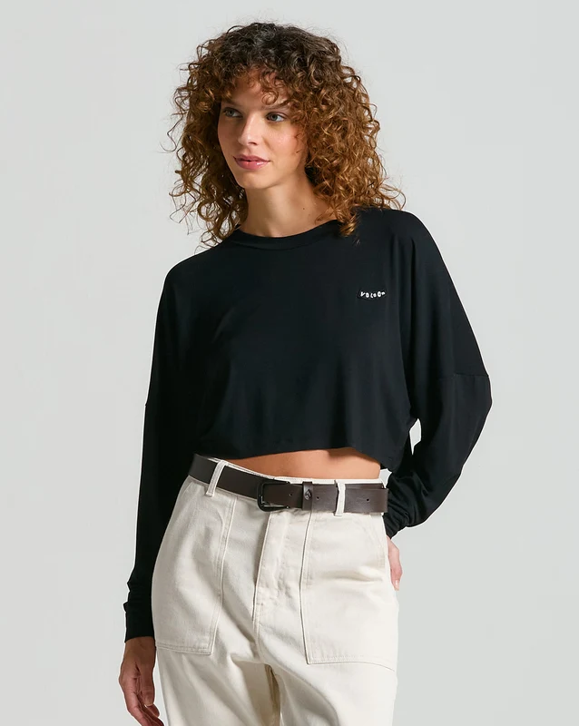Camiseta Volcom Manga Longa Pistol Preta P / PRETO
