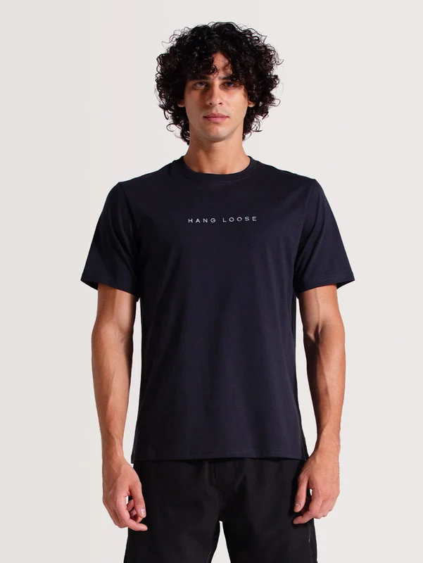 Camiseta Preta Manga Curta Especial Hang Loose Institution GG2 / PRETO